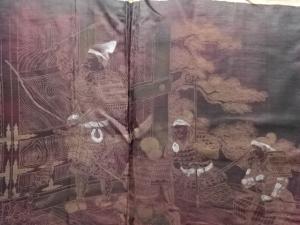 アンティーク　武者模様肩裏男物羽織